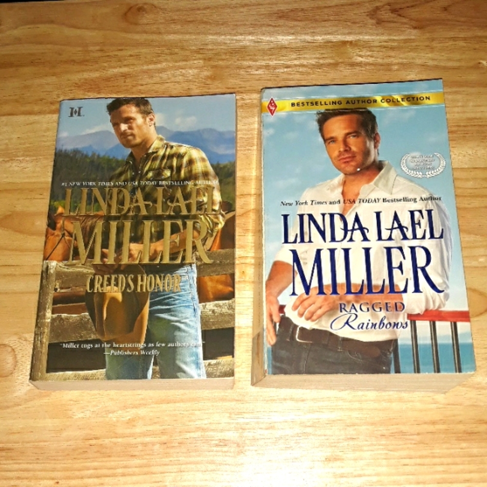 2 Linda Lael Miller Paperback Books, Creed's Honor, Ragged Rainbows